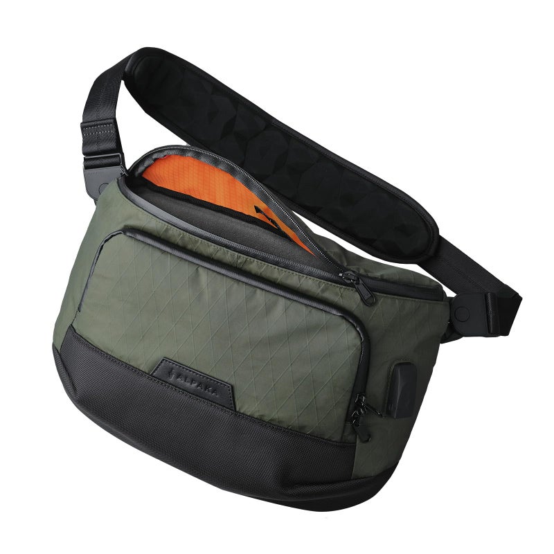 ALPAKA Bravo Sling Max, 8L RFID-Blocking Sling Laptop Bag for Men with Maglockz Buckle, Lockable Zips & External USB Port - Image 1