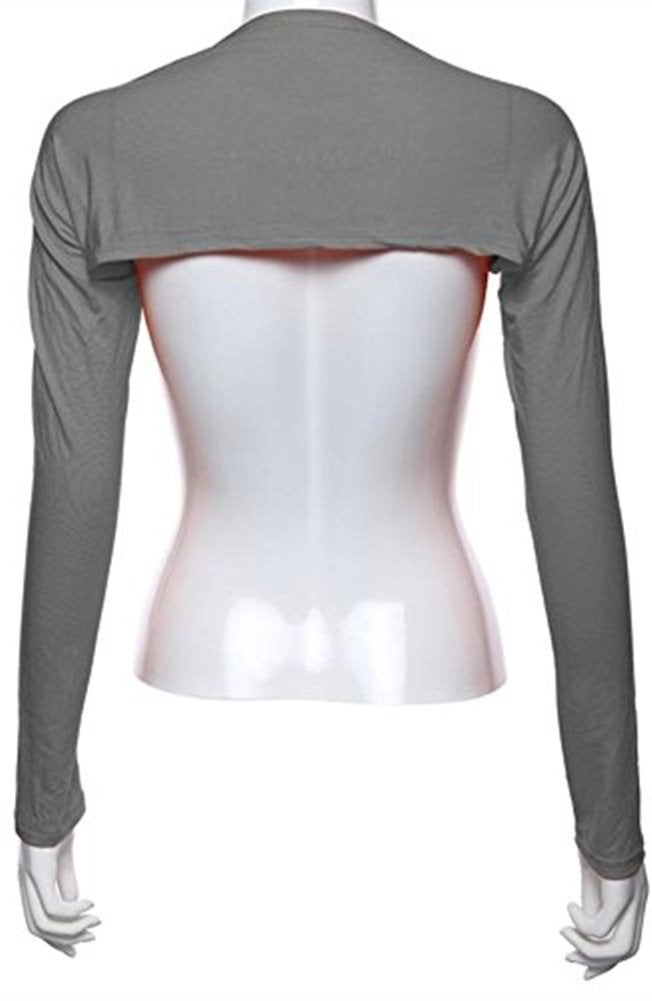 YEESAM Bolero Shrugs for Women Long Sleeve Arm Sleeves Hijab Accessories One Size (Gray) - Image 2
