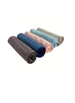 Generic Kitchen Towels - Multiple colors pack of 5, 100% Microfiber 30cm *30cm Dish Cloth, Multiple Purpose,Reusable Dish Cloths, Double-Sided Microfiber Cleaning Rags for Furniture, Car, Tea, Bowl. Kitchen Dishcloth Towels for Household Cleaning. Color may various  - Image 2