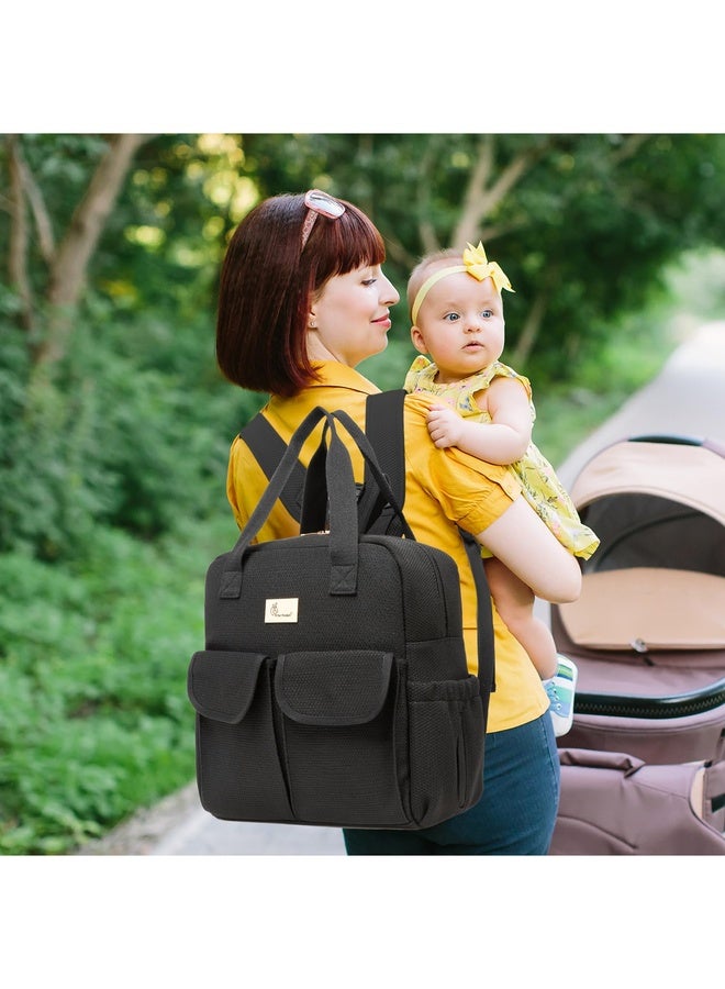 R for Rabbit Caramello Breezy Baby Diaper Bag with Changing Mat for Mother,Waterproof, Large Capacity Multifunctional Maternity Bag for Travel Nursing Backpack for Moms (Black) - Image 2