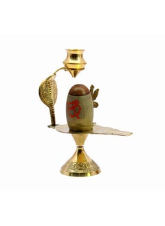 ESPLANADE eSplanade Narmadeshwar Shiva Lingam Shiv Ling with Brass Water Pitcher and Trishul - 5.25" Inches  - Image 3