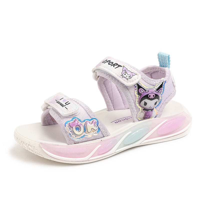 Girls Sandals Soft Sole Children'S Beach Shoes 2025 Internet Celebrity Princess Shoes Non-Slip Girls Sports Sandals - Image 1