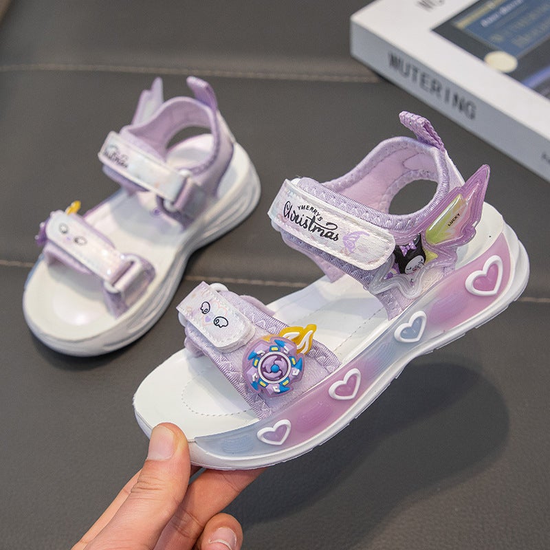 Girls Sandals Soft Sole Children'S Beach Shoes 2025 Internet Celebrity Princess Shoes Non-Slip Girls Sports Sandals - Image 2