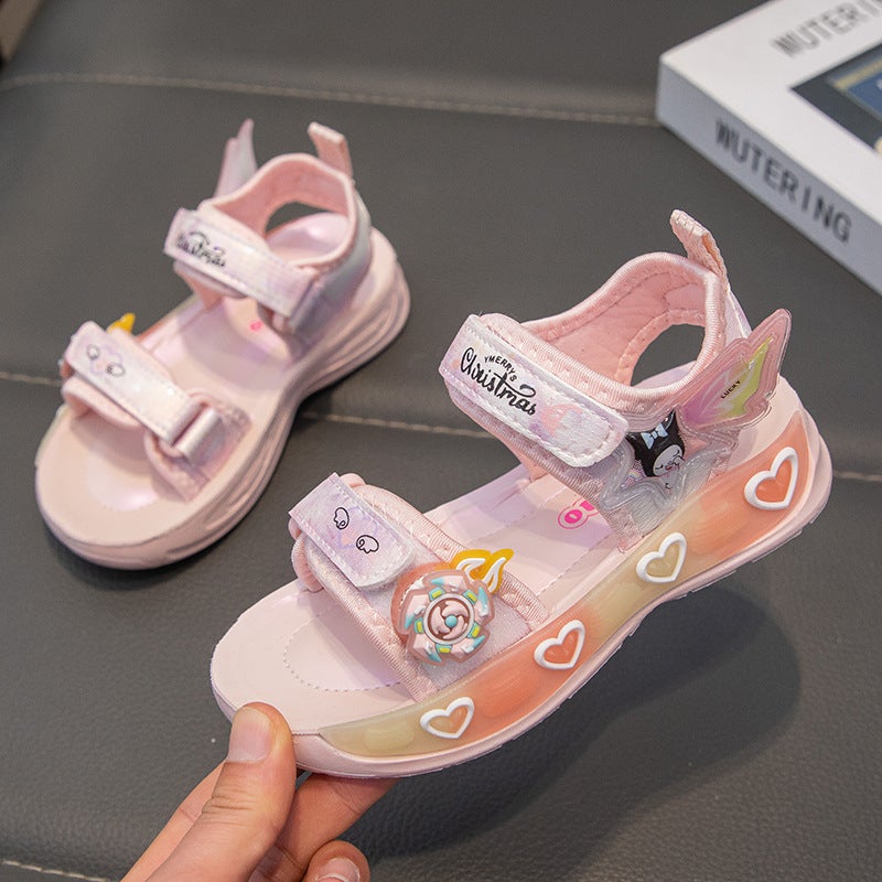 Girls Sandals Soft Sole Children'S Beach Shoes 2025 Internet Celebrity Princess Shoes Non-Slip Girls Sports Sandals - Image 3