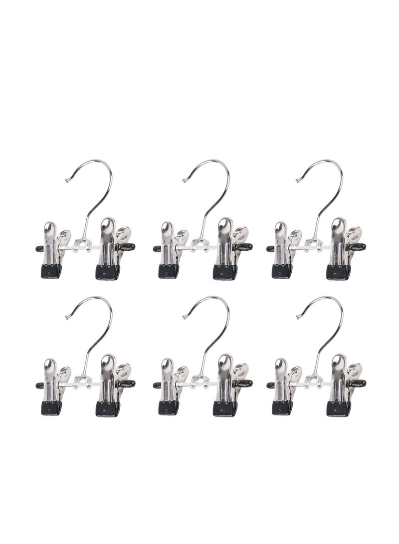 KASTWAVE Double Adjustable Clips Boots Hangers, Shoe Rack Pet Baby Pants Folder, Multi Functional Travel Portable Space Saving Boots Socks Bags Hanging Clips Boot Holder Boot Organizer (6 Pcs) - Image 3