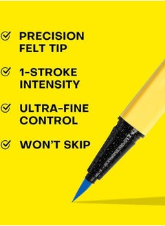 JULIA POP Slim Soft Liquid Eyeliner Pen Deep Blue Smudge Proof and Waterproof Liquid Eyeliner Pen with Flexible Felt Tip Long Lasting Sharp Line Eyeliner Pencil Quick Drying Formula Eyeliner Pen 05  - Image 3