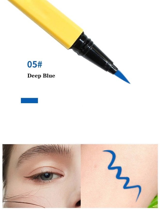 JULIA POP Slim Soft Liquid Eyeliner Pen Deep Blue Smudge Proof and Waterproof Liquid Eyeliner Pen with Flexible Felt Tip Long Lasting Sharp Line Eyeliner Pencil Quick Drying Formula Eyeliner Pen 05  - Image 2