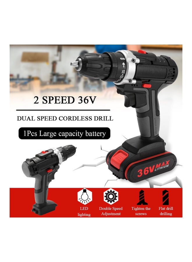 Alyashmac 36V Wireless Multi-functional Electric Impact Cordless Drill Multicolour 27.5 x 6.5 x 25cm - Image 4