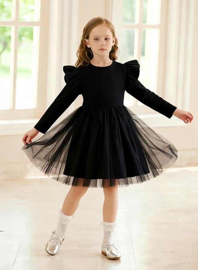 Magic Park 18M-7Y Baby Ruffle Tutu Dress Toddler Girl Tulle A-line Skirt Kids Casual Dresses Birthday Holiday Outfits (0043A_Black, 2-3 Years) - Image 2