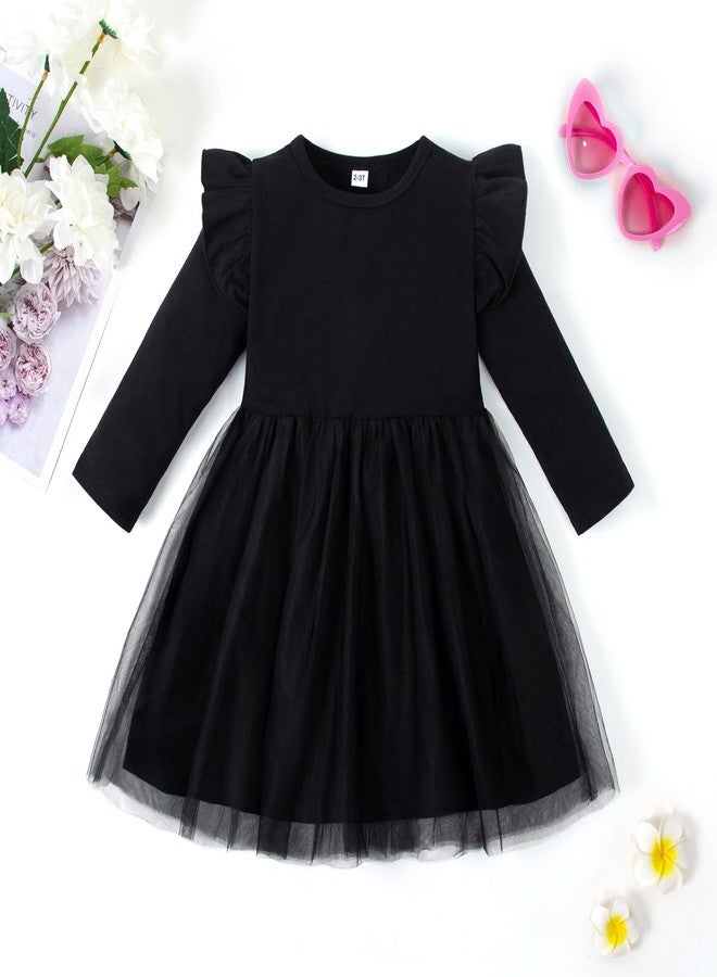 Magic Park 18M-7Y Baby Ruffle Tutu Dress Toddler Girl Tulle A-line Skirt Kids Casual Dresses Birthday Holiday Outfits (0043A_Black, 2-3 Years) - Image 3