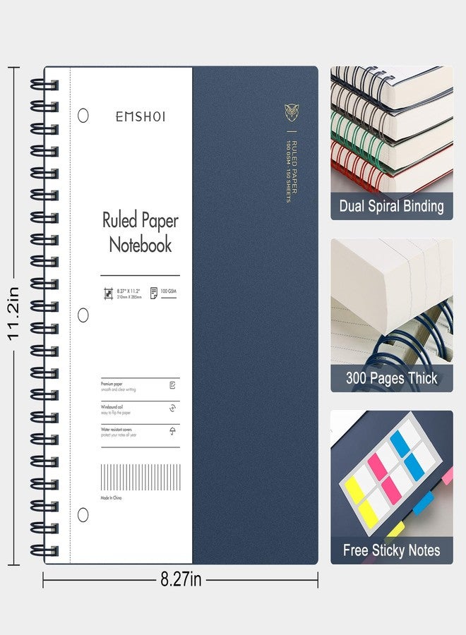 EMSHOI A4 Spiral Notebook 8.5 X 11, 300 Perforated Pages, Waterproof Softcover, Sticky Notes,100gsm Thick Lined Journal, 1 Subject College Ruled Notebook for School Work Business Writing, Wine Red - Image 2