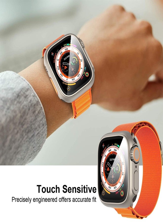 Suoman 3 in 1 for Apple Watch Series 9/8/7/6/5/4/SE 2 45mm Case, 9H Tempered Glass Screen Protector+ Full Coverage Durable PC Hard Matte Protective Cover Bumper -Titanium - Image 4