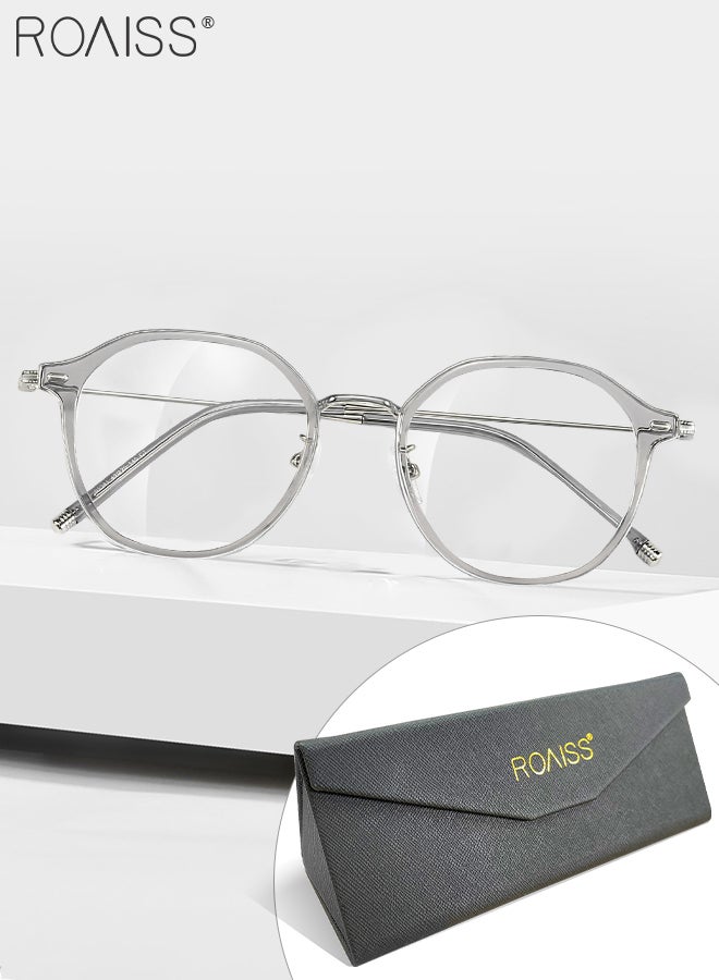 roaiss Blue Light Blocking Glasses for Adults Blue Light Filter Computer Reading Gaming TV Phones Round Eyeglasses Frame Fashion Anti Eyestrain Headache Eyewear for Women Men - Image 1