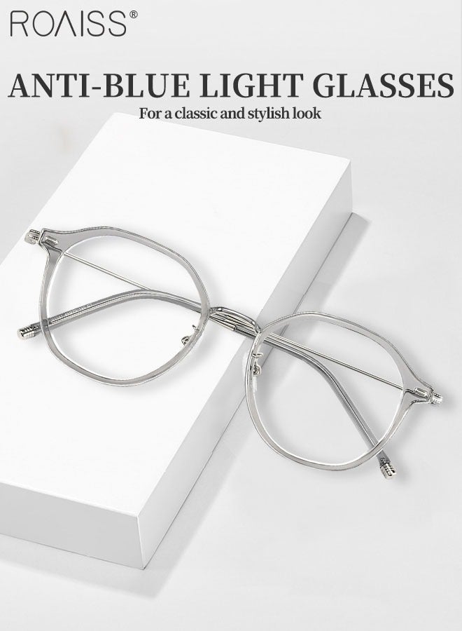 roaiss Blue Light Blocking Glasses for Adults Blue Light Filter Computer Reading Gaming TV Phones Round Eyeglasses Frame Fashion Anti Eyestrain Headache Eyewear for Women Men - Image 3