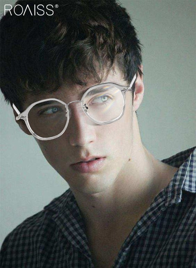 roaiss Blue Light Blocking Glasses for Adults Blue Light Filter Computer Reading Gaming TV Phones Round Eyeglasses Frame Fashion Anti Eyestrain Headache Eyewear for Women Men - Image 2