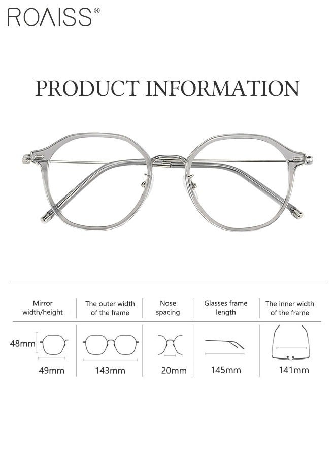 roaiss Blue Light Blocking Glasses for Adults Blue Light Filter Computer Reading Gaming TV Phones Round Eyeglasses Frame Fashion Anti Eyestrain Headache Eyewear for Women Men - Image 4