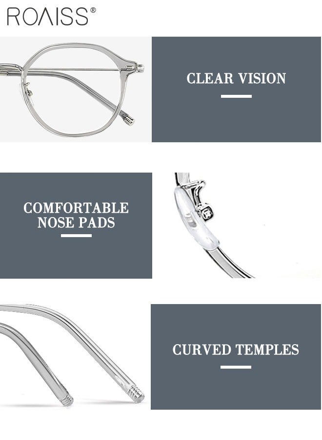 roaiss Blue Light Blocking Glasses for Adults Blue Light Filter Computer Reading Gaming TV Phones Round Eyeglasses Frame Fashion Anti Eyestrain Headache Eyewear for Women Men - Image 5