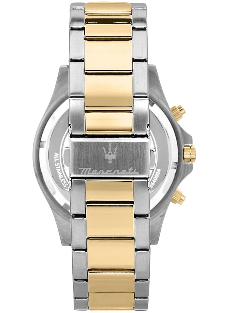 Maserati Men's Sfida Chronograph Wrist Watch, Blue Dial, Silver/Gold Strap - Image 3