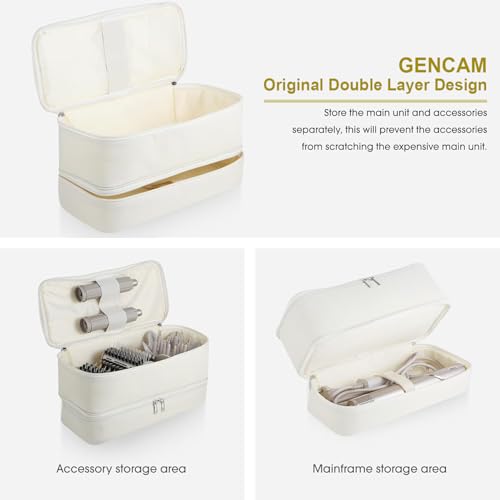 GENCAM Double-Layer Carrying Case for Shark Flexstyle, Travel Case for Shark SpeedStyle, Portable Storage Organizer bag for Shark Flexstyle FlexFusion/Dyson Airwrap Styler and Attachments (Beige) - Image 2