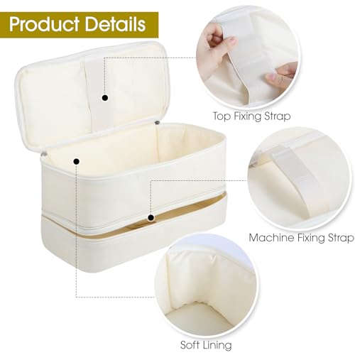 GENCAM Double-Layer Carrying Case for Shark Flexstyle, Travel Case for Shark SpeedStyle, Portable Storage Organizer bag for Shark Flexstyle FlexFusion/Dyson Airwrap Styler and Attachments (Beige) - Image 3