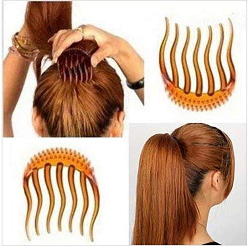 Artifice Set of 2 PONYTAIL HAIR COMB CLIP Women's Hair Combs Black Plastic Styling for Relaxed Side Enhance Hairstyles Hairdressing Clips Additions - Image 2