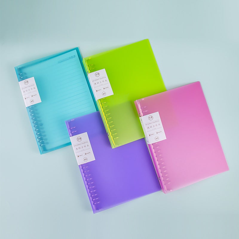 A4B5A5 Removable Metal Ring Binder Case Pp Frosted Folder 9/20/26/30 Holes Printable Logo - Image 4