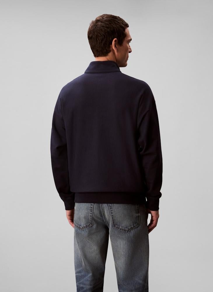 Calvin Klein Jeans Monologo Terry Quarter-Zip Jumper - Image 2