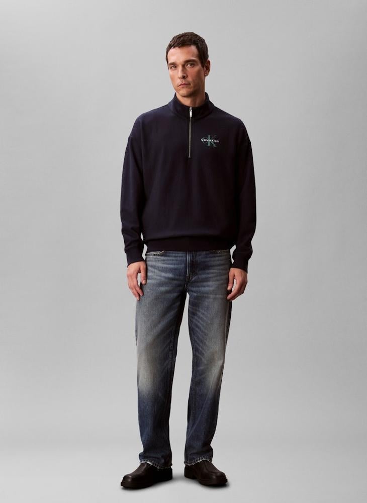 Calvin Klein Jeans Monologo Terry Quarter-Zip Jumper - Image 5