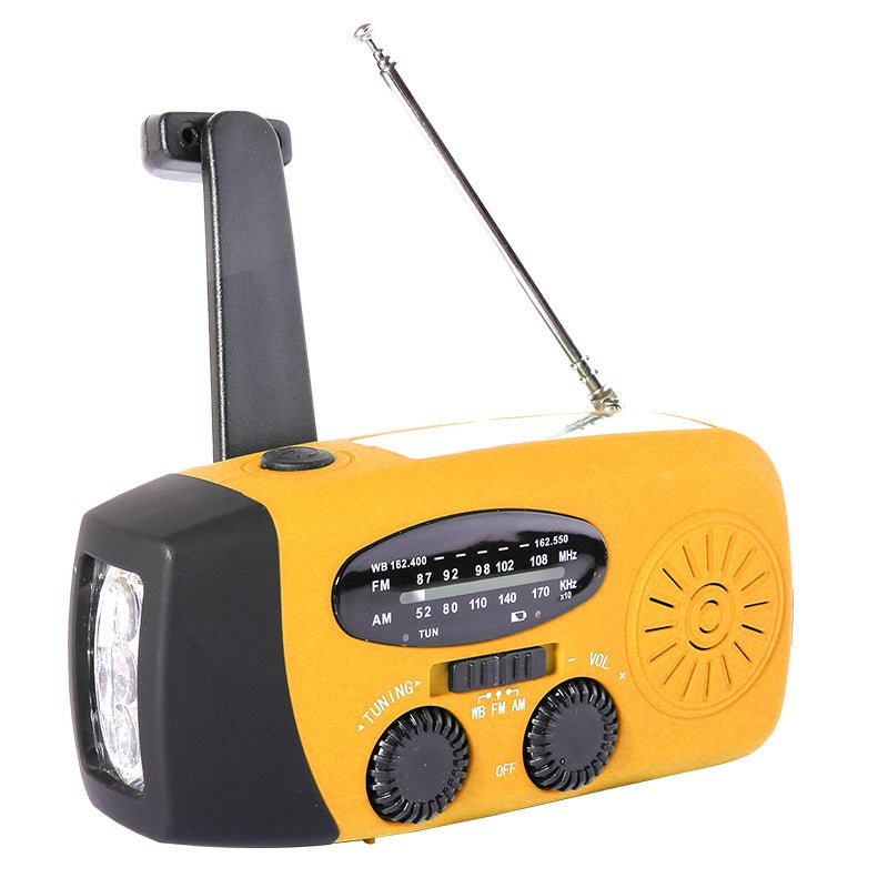 Hand-Cranked Solar Flashlight Radio 1200Mah 3Led Disaster Prevention Emergency Weather Radio - Image 5