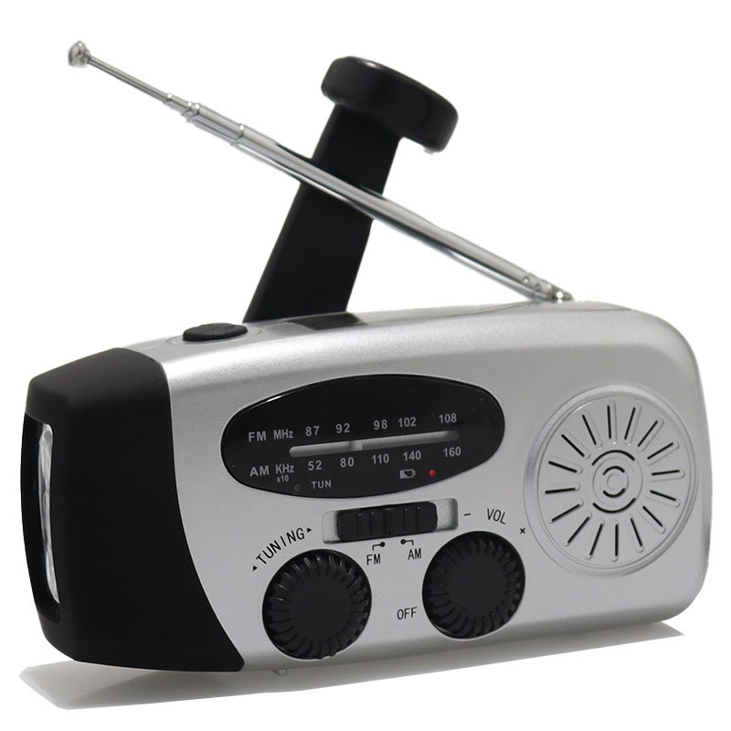 Hand-Cranked Solar Flashlight Radio 1200Mah 3Led Disaster Prevention Emergency Weather Radio - Image 1