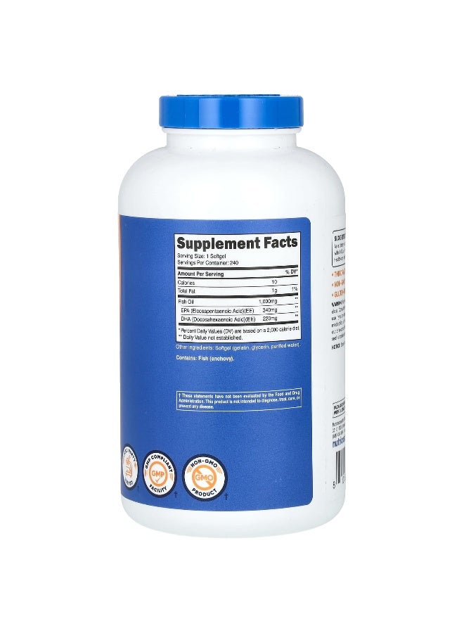Nutricost نوتريكوست، زيت السمك، 1,000 ملغ، 240 كبسولة لينة - Image 2