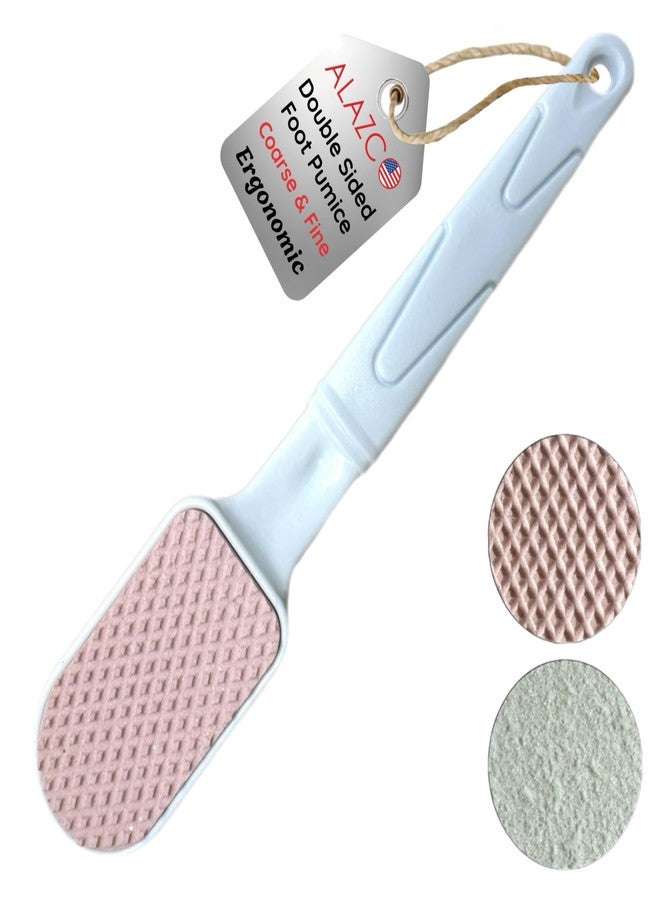 ALAZCO Double-Sided Pumice Stone & Foot File Rasp Heels Scraper Scrubber Cracked Feet Instant Exfoliator Buffer Dead Hard Skin Callus Remover - Elbows Hand Feet Pedicure Tool Corn Softener Sole Smoother - Image 1