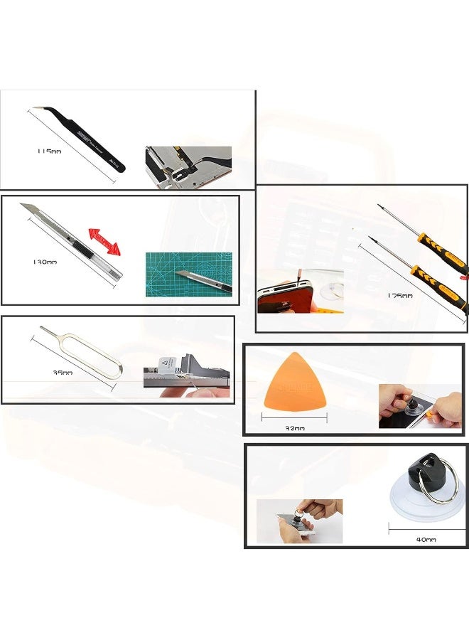 جيكماي مجموعة مفكات براغي دقيقة احترافية من JAKEMY JM-8139 مكونة من 47 قطعة، بالإضافة إلى أدوات صيانة الإلكترونيات. تتضمن رؤوس مغناطيسية من الكروم والفاناديوم، ومفاتيح توركس، وسداسية، وخماسية، وأداة فك، وأداة فتح دوارة، وملقط، وكوب شفط لصيانة أجهزة الكمبيوتر المحمولة والأجهزة اللوحية وأجهزة الكمبيوتر والساعات والنظارات. - Image 5