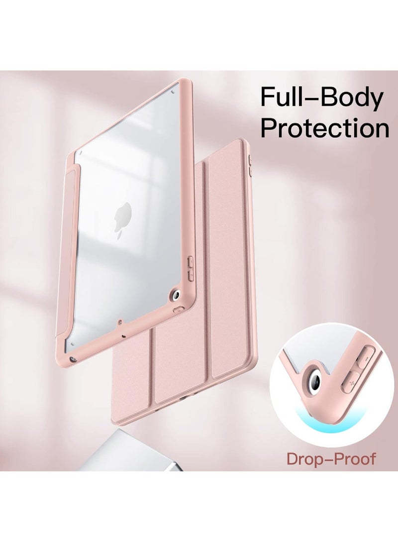 Rock Pow Case for iPad 9.7-Inch (6th/5th Generation 2018/2017) with Pencil Holder Clear Transparent Back Shell Slim Stand Shockproof Tablet Cover Auto Wake/Sleep - Image 4
