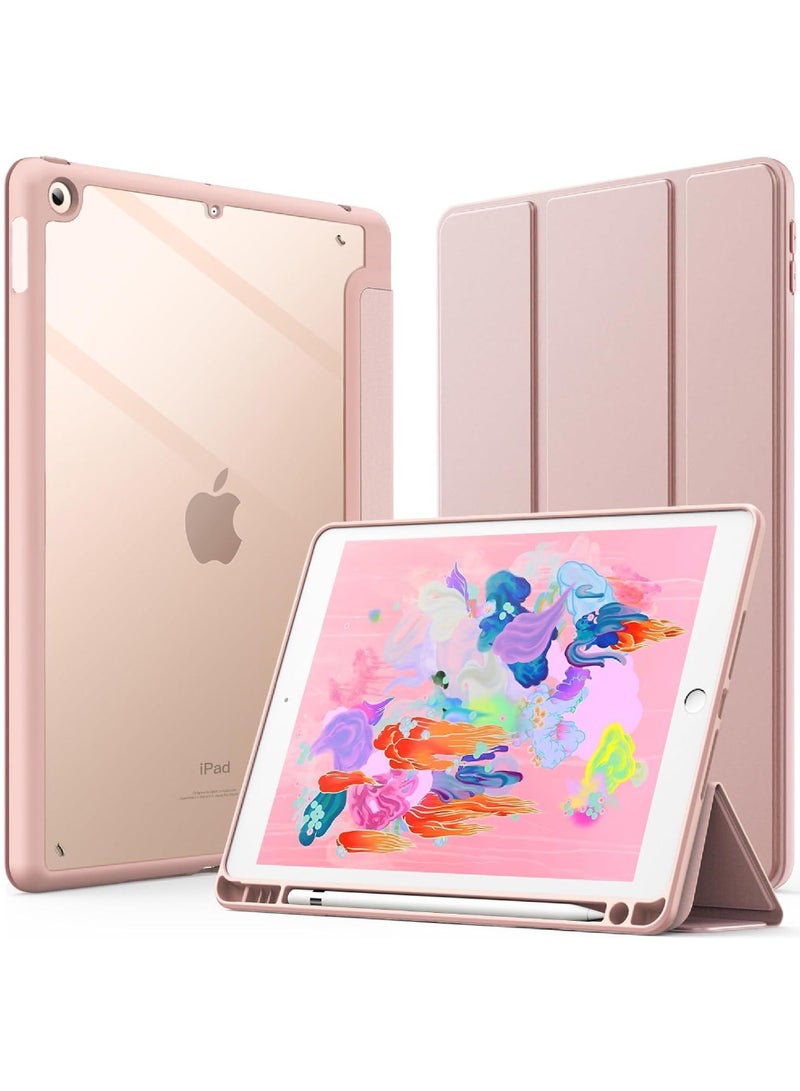 Rock Pow Case for iPad 9.7-Inch (6th/5th Generation 2018/2017) with Pencil Holder Clear Transparent Back Shell Slim Stand Shockproof Tablet Cover Auto Wake/Sleep - Image 1
