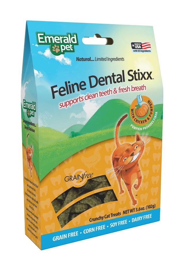 إميرالد بيت أعواد إميرالد بيت للعناية بأسنان القطط - أعواد لذيذة ومقرمشة للقطط بنكهة اليقطين لصحة الجهاز الهضمي - مكافآت طبيعية خالية من الحبوب لأسنان نظيفة ونفس منعش - أعواد دجاج، 3.6 أونصة - Image 2
