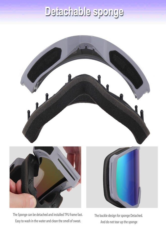 EXP VISION Ski/Snowboard Goggles for Men Women, OTG Snow Goggles Anti Fog UV Protection - Image 3