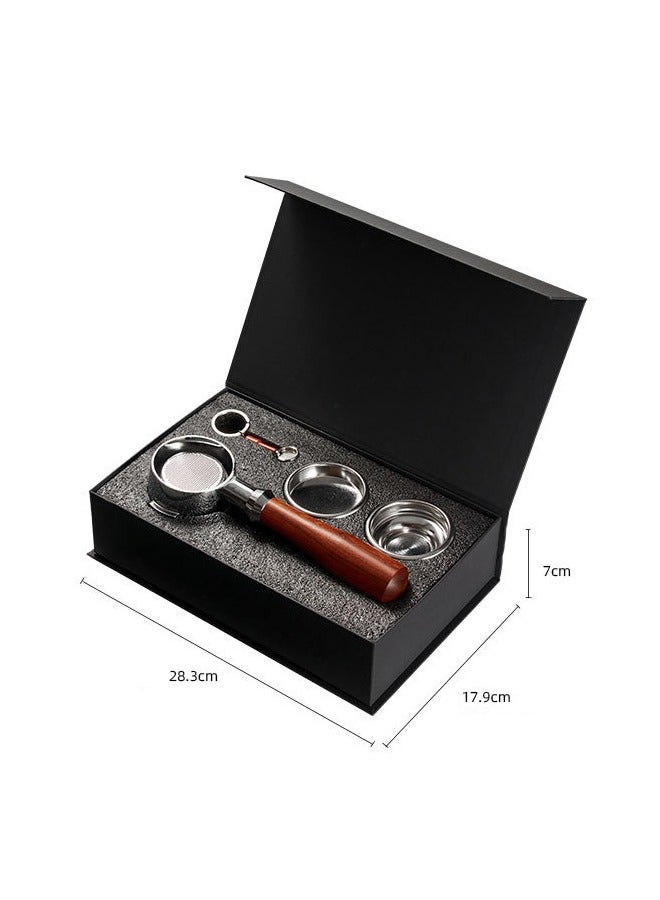 Jourvent 58mm Bottomless Wooden Coffee Portafilter – Solid Red Acid Branch Handle, Universal Stainless Steel Brew Head for Espresso Machine, Barista Gift Set in Premium Box  - Image 2