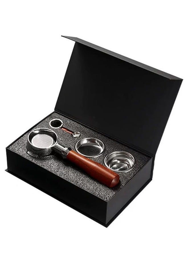 Jourvent 58mm Bottomless Wooden Coffee Portafilter – Solid Red Acid Branch Handle, Universal Stainless Steel Brew Head for Espresso Machine, Barista Gift Set in Premium Box  - Image 1