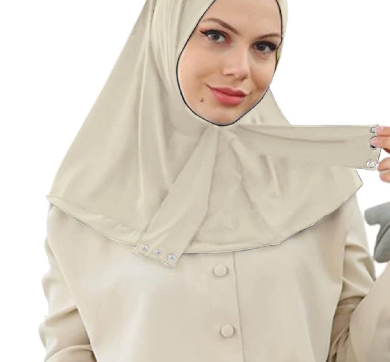 AIBEARTY Women Fashion Instant Muslim Turban Hijab with Snap Fastener Breathable Headscarf Bonnet Cap Turban Hat Shawl - Image 3