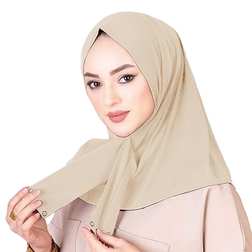 AIBEARTY Women Fashion Instant Muslim Turban Hijab with Snap Fastener Breathable Headscarf Bonnet Cap Turban Hat Shawl - Image 4