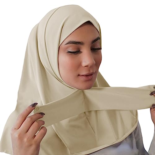 AIBEARTY Women Fashion Instant Muslim Turban Hijab with Snap Fastener Breathable Headscarf Bonnet Cap Turban Hat Shawl - Image 2