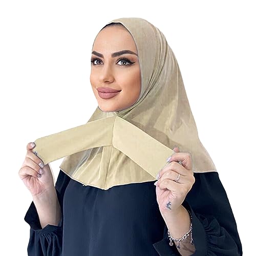 AIBEARTY Women Fashion Instant Muslim Turban Hijab with Snap Fastener Breathable Headscarf Bonnet Cap Turban Hat Shawl - Image 1