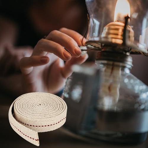 JUNSDUKE 1 Roll/ 6.5 Feet Oil Lamp Wick, 3/4 Inch Flat Cotton Wick Replacement for Oil Lamps, Lanterns, Oil Burners (3/4", 1) - Image 3