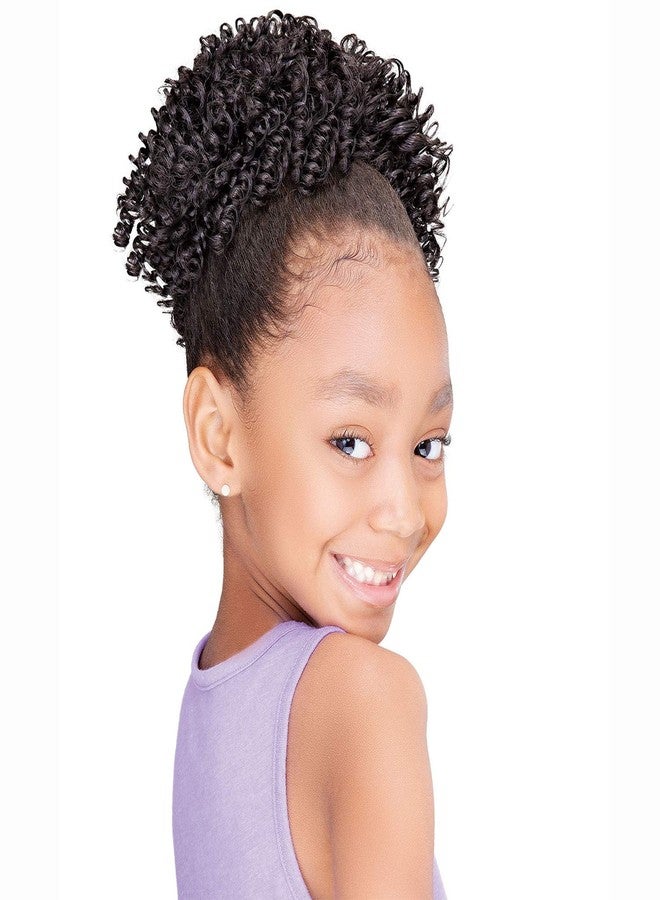 Janet Collection Synthetic Hair Draw String Ponytail Lovely Kid Vine Curl (1B) - Image 4
