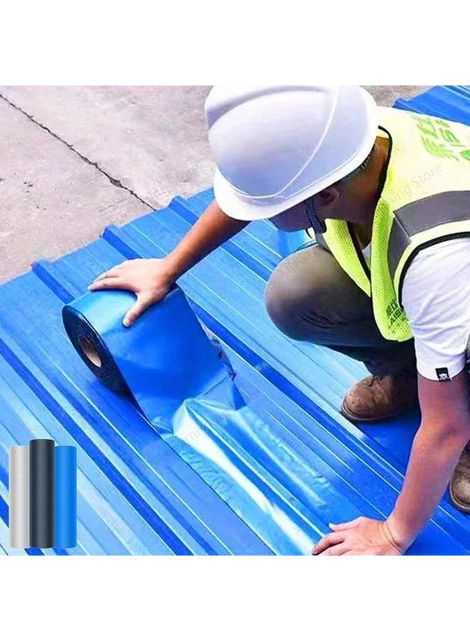 شريط إصلاح أسقف ثقيل مقاوم للماء ذاتي اللصق، أزرق، مقاس 7.88 بوصة × 196.85 بوصة، مقاوم للتسرب ومتحمل لدرجات الحرارة العالية - Image 4