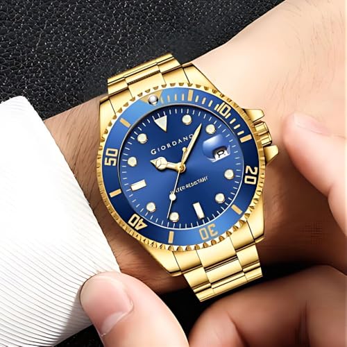 Giordano Premium Analog Watch for Men with Rotating Bezel, Stainless Steel Strap and Date Display - Image 2
