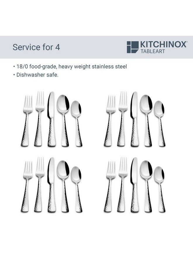 Boston Warehouse - Kitchinox Perles 20Piece Stainless Steel Silverware Set Flatware Service For 4 - Image 1