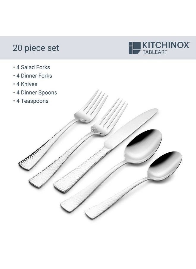 Boston Warehouse - Kitchinox Perles 20Piece Stainless Steel Silverware Set Flatware Service For 4 - Image 1