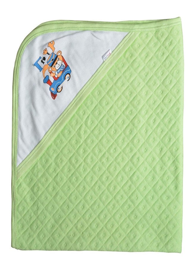 Dikary Baby Towel New Born Baby Clothes | Cotton | Hooded | Wrapper | Bath Robe | Carrying | Gift Combo | Infants Boys & Girls (0-6 Months) (Green)
